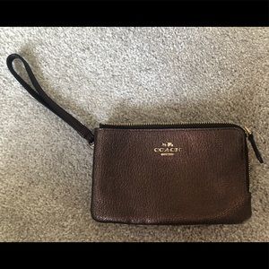 Coach Brown Wristlet